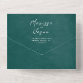 Einfache und elegante Rustikale Grüne Hochzeit All In One Einladung (Rückseite)