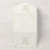 Einfache und elegante rustikale Hochzeit in Beige All In One Einladung (Außenbereich)