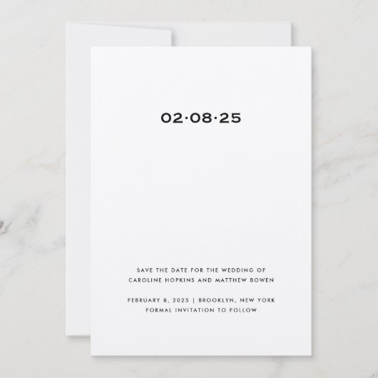 Einfache und elegante Save the Date-Karte Save The Date (Vorderseite)