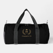 Einfache und elegante Schwarz-Gold-Monogramm Duffle Bag (Rückseite)