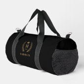 Einfache und elegante Schwarz-Gold-Monogramm Duffle Bag (Rechte Ecke)