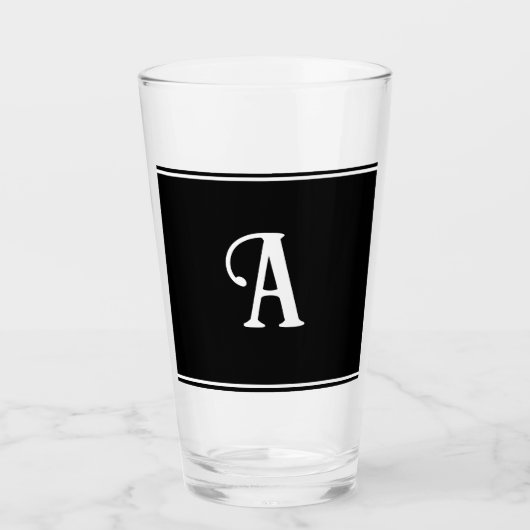 Einfache und elegante Schwarz-Weiß-Eigenart Glas (Vorderseite)