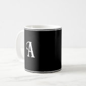 Einfache und elegante Schwarz-Weiß-Eigenart Kaffeetasse (Vorderseite Links)