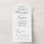 Einfache und elegante Schwarz-Weiß-Hochzeit All In One Einladung (Innen Boden)