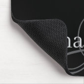 Einfache und elegante Schwarze Monogramm und Name Mousepad (Ecke)
