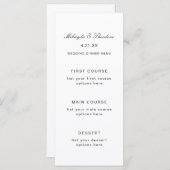 Einfache und elegante Speisekarte für Hochzeiten Menükarte (Vorne/Hinten)