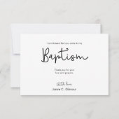 Einfache und elegante Taufe Baby Dankkarte Dankeskarte (Rückseite)