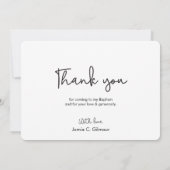 Einfache und elegante Taufe Baby vielen Dank Dankeskarte (Rückseite)