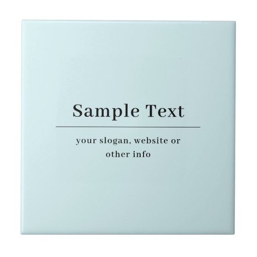 Einfache und elegante Textvorlage | Babyblau Fliese (Vorderseite)