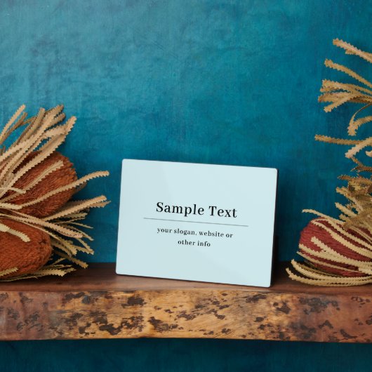 Einfache und elegante Textvorlage | Babyblau Fotoplatte (Seite)