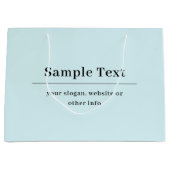 Einfache und elegante Textvorlage | Babyblau Große Geschenktüte (Vorderseite)