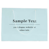 Einfache und elegante Textvorlage | Babyblau Große Geschenktüte (Rückseite)