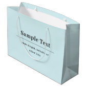 Einfache und elegante Textvorlage | Babyblau Große Geschenktüte (Rückseite Schrägansicht)