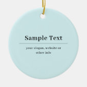 Einfache und elegante Textvorlage | Babyblau Keramik Ornament (Vorne)