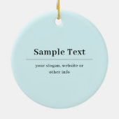 Einfache und elegante Textvorlage | Babyblau Keramik Ornament (Hinten)