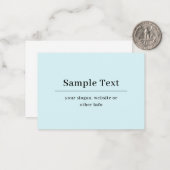 Einfache und elegante Textvorlage | Babyblau Mitteilungskarte (Vorderseite/Rückseite Beispiel)