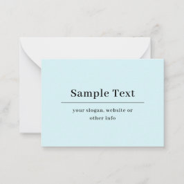 Einfache und elegante Textvorlage | Babyblau Mitteilungskarte
