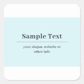 Einfache und elegante Textvorlage | Babyblau Quadratischer Aufkleber (Vorderseite)