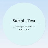 Einfache und elegante Textvorlage | Babyblau Runder Aufkleber