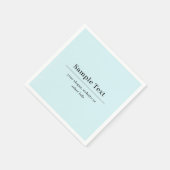 Einfache und elegante Textvorlage | Babyblau Serviette (Ecke)