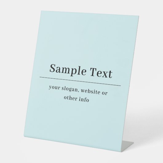 Einfache und elegante Textvorlage | Babyblau Sockelschild (Vorderseite)