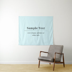Einfache und elegante Textvorlage Babyblau Wandteppich