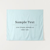 Einfache und elegante Textvorlage | Babyblau Wandteppich (Vorderseite (Horizontal))