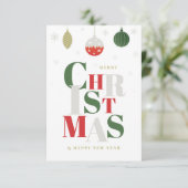 Einfache und elegante Weihnachts-Grußkarte. Karte (Stehend Vorderseite)