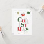 Einfache und elegante Weihnachts-Grußkarte. Karte (Vorderseite/Rückseite Beispiel)