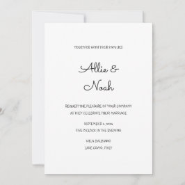 Einfache und elegante weiße Einladungs-Karte für H Einladung