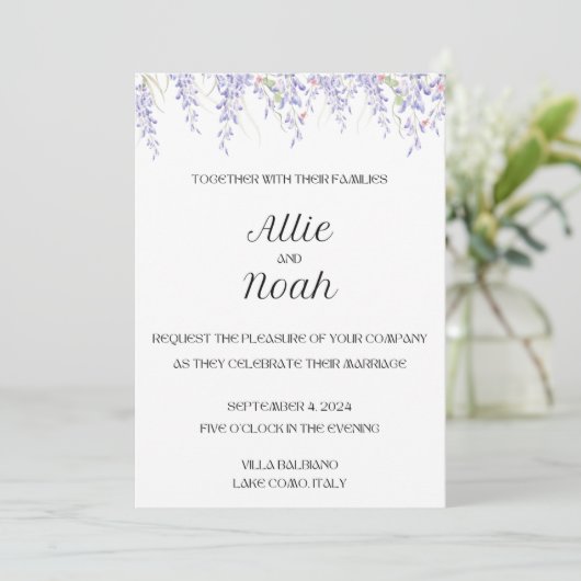 Einfache und elegante weiße Hochzeitskarte Einladung (Stehend Vorderseite)