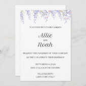 Einfache und elegante weiße Hochzeitskarte Einladung (Vorne/Hinten)