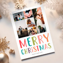 Einfache und farbenfrohe Weihnachtsfamilienfoto Co