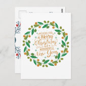 Einfache und fröhliche Weihnachten Postkarte (Vorne/Hinten)