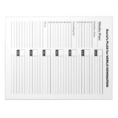 Einfache und funktionelle Unterlage am Montag Notizblock (Vorderseite)