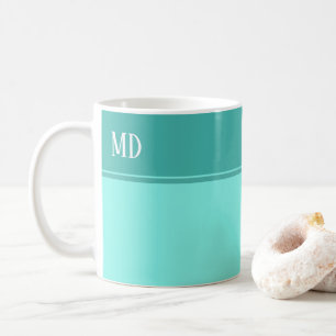 Einfache und Hübsche Aquamarine Blauer Streifen Mo Kaffeetasse