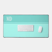 Einfache und Hübsche aquamarine Blauer Streifen Mo Schreibtischunterlage (Tastatur & Maus)
