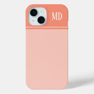 Einfache und Hübsche Lachs Rosa Streifen Monogramm Case-Mate iPhone Hülle