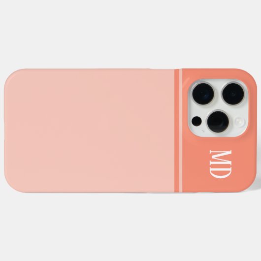 Einfache und Hübsche Lachs Rosa Streifen Monogramm Case-Mate iPhone Hülle (Rückseite (Horizontal))