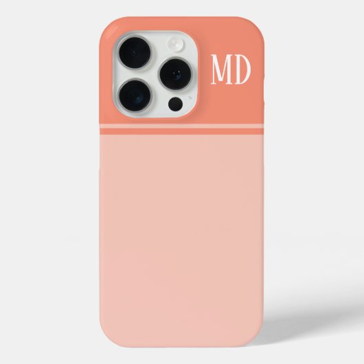 Einfache und Hübsche Lachs Rosa Streifen Monogramm Case-Mate iPhone Hülle (Rückseite)