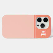 Einfache und Hübsche Lachs Rosa Streifen Monogramm Case-Mate iPhone Hülle (Rückseite (Horizontal))