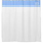Einfache und Hübsche Monogramm (weiß und blau) Duschvorhang (Vorderseite)