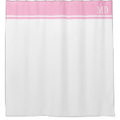 Einfache und Hübsche Monogramm, weiß und rosa gest Duschvorhang (Vorderseite)