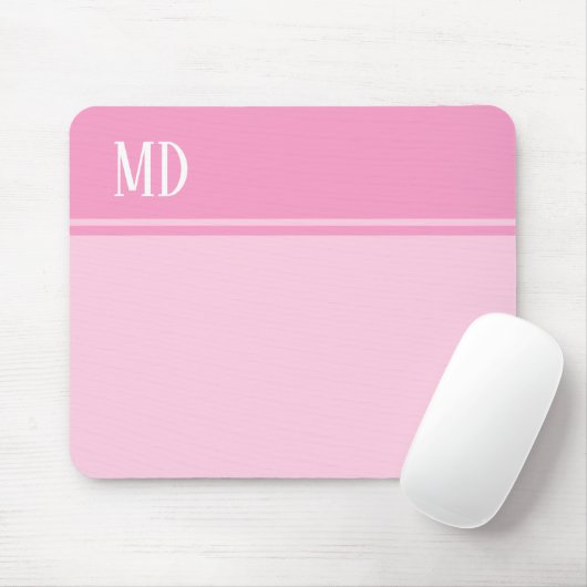 Einfache und Hübsche rosa Streifen Monogramm Mousepad (Mit Mouse)