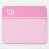 Einfache und Hübsche rosa Streifen Monogramm Mousepad (Vorne)