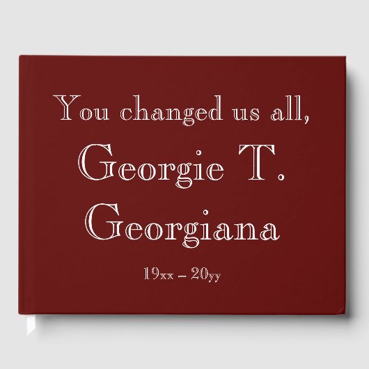 Einfache und individuell angepasste Beerdigung/Gäs Gästebuch (Vorderseite)