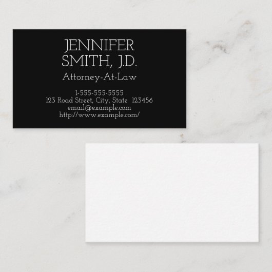 Einfache und klassische Anwaltskanzlei Visitenkarte (Vorne/Hinten)