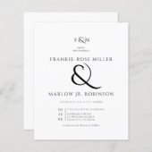 Einfache und klassische Einladung zum Hochzeitsfei (Vorne/Hinten)