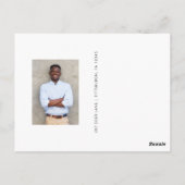 Einfache und klassische Graduierungsparty - Foto Postkarte (Rückseite)