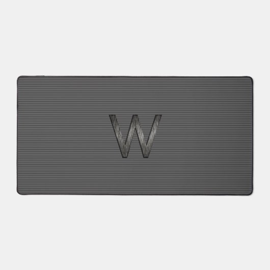 Einfache und klassische graue Personalisierte Mono Schreibtischunterlage (Vorderseite)